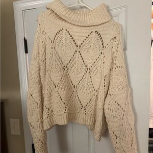 Altar'd State Cream Cowl Neck Sweater